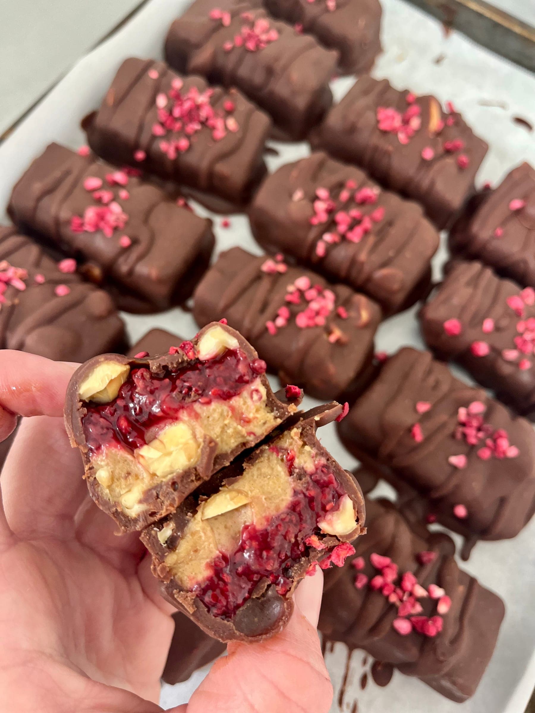 Peanut Butter and Raspberry Jam Chocolate Bars, photo 2 of 2