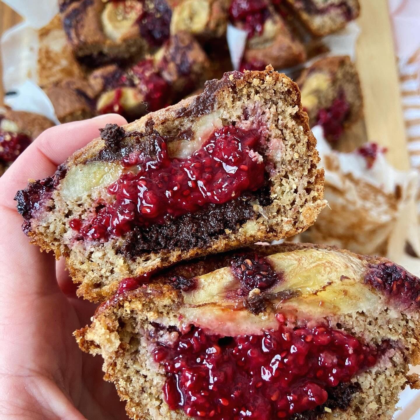 Banana, Chocolate and Berry Muffins