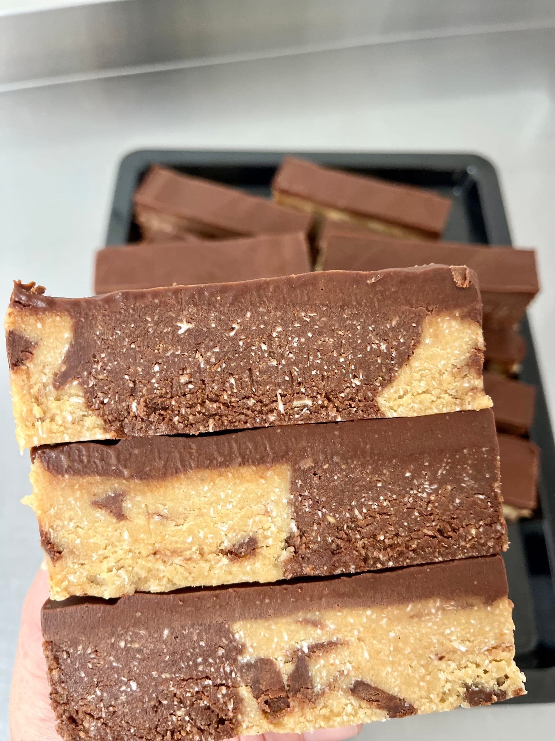 Raw Protein Cookie Dough Chocolate Brownie Slice, photo 1 of 2