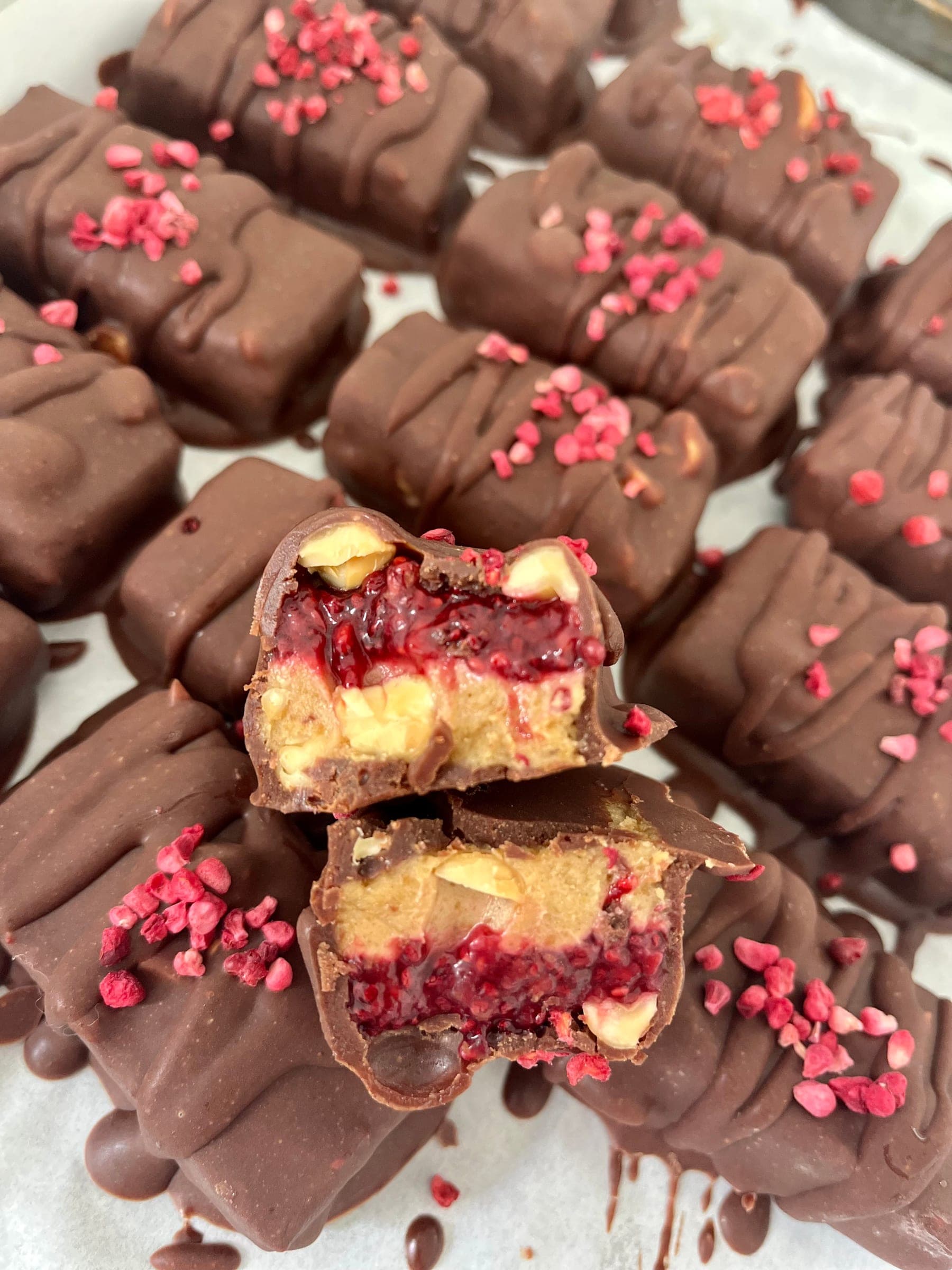 Peanut Butter and Raspberry Jam Chocolate Bars, photo 1 of 2