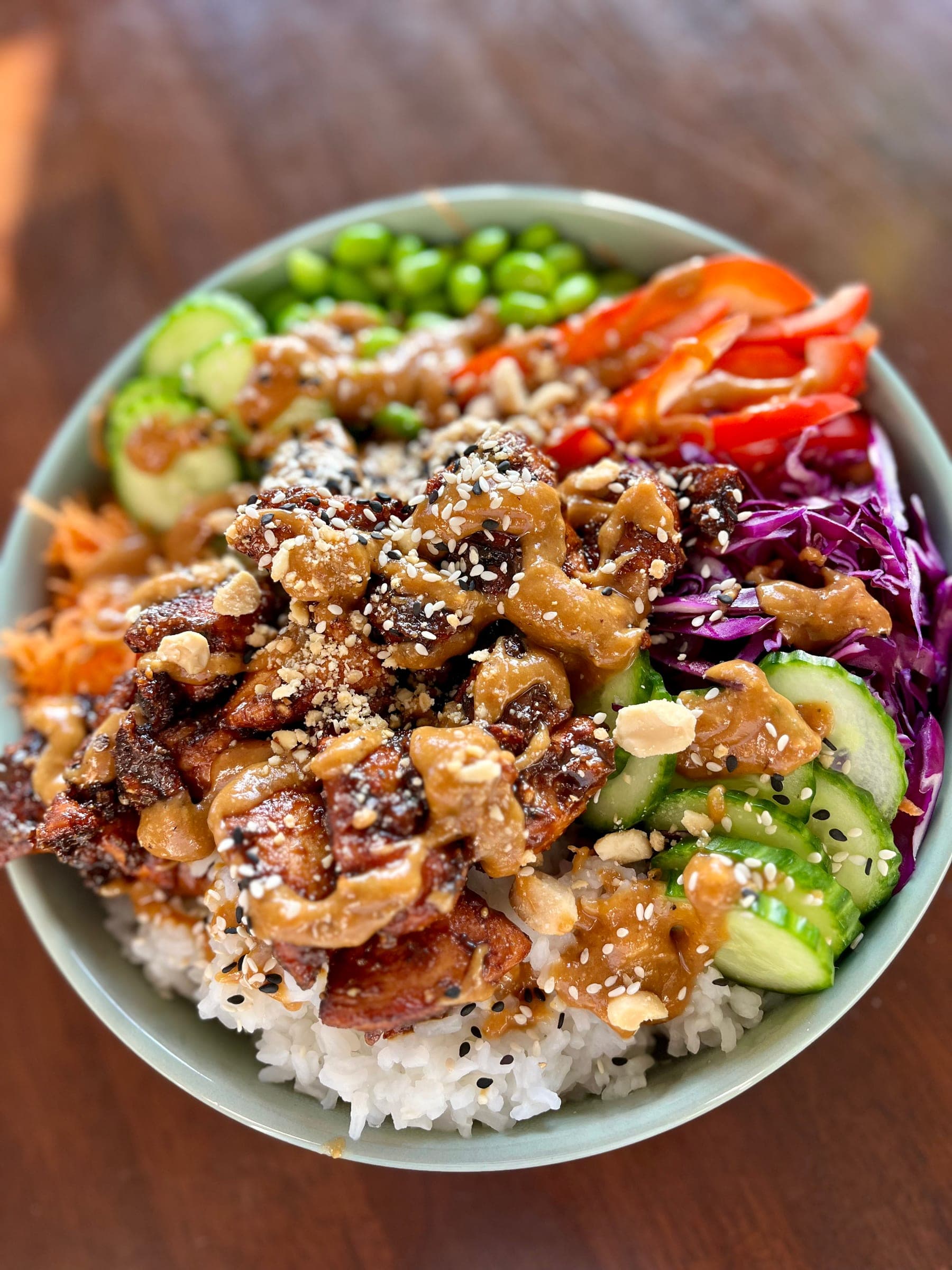 Satay Peanut Tamari Chicken and Ginger Salad Bowls, photo 2 of 2