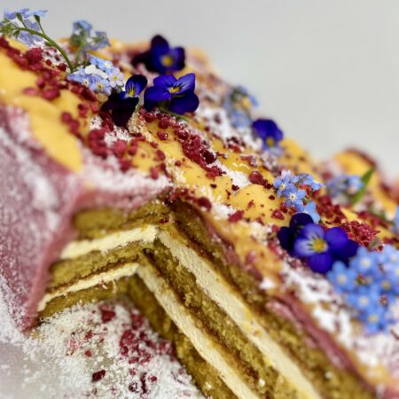 Mango and Orange Lamington Cake