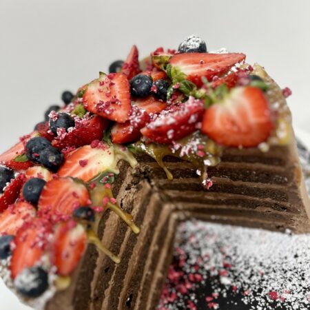 Twelve Layered Berry Chocolate Mud Cake